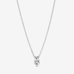Pandora ‘Double Heart Pendant Sparkling Collier Necklace’